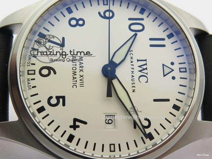 MIROTIME 0305 Mark XVIII IW327002 SS Mk Maker Best Edition White Dial On Black Leather Strap A SunProtective 7298